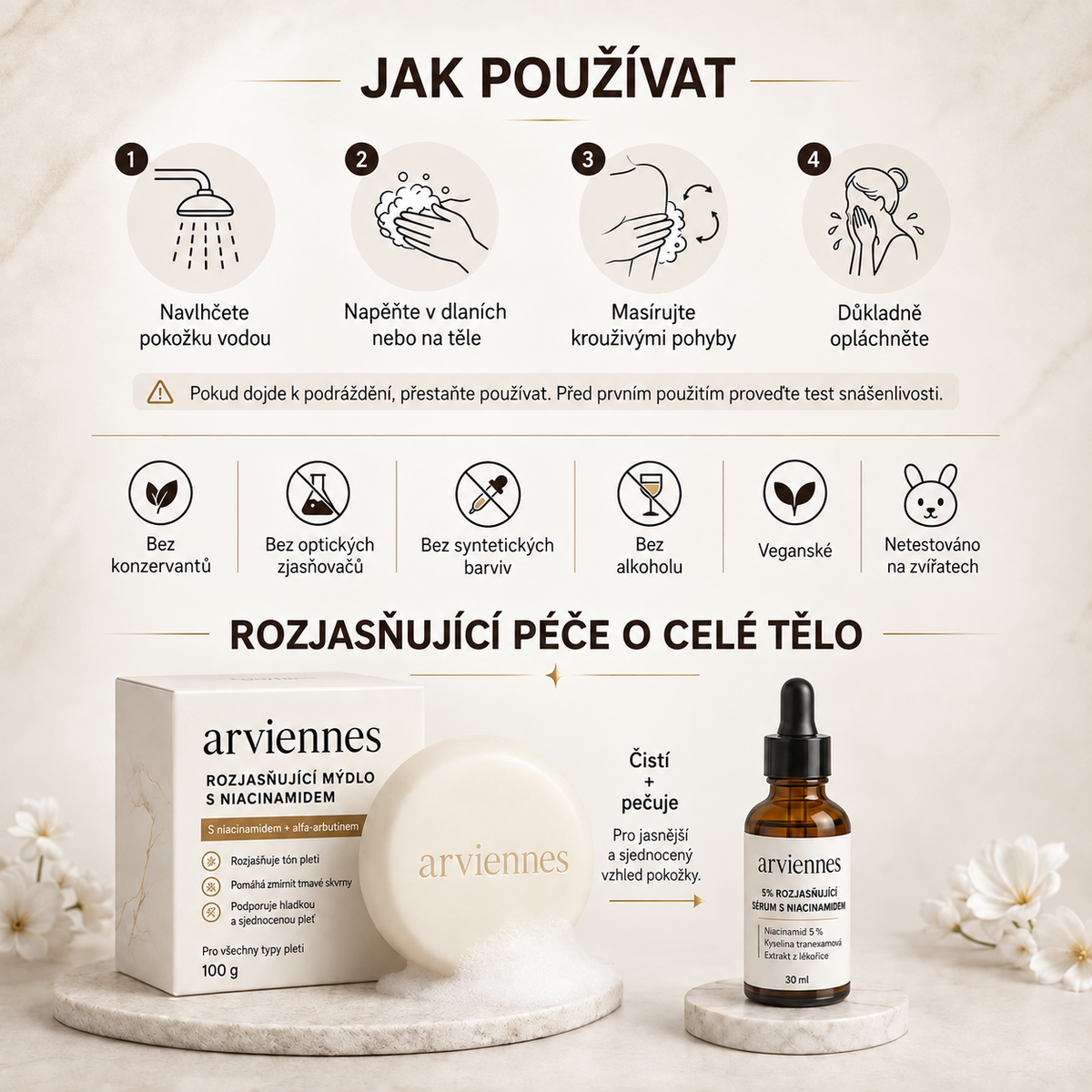 💦Mýdlo s niacinamidem pro rozjasnění pleti – na melasmu, tmavé skvrny a pihy