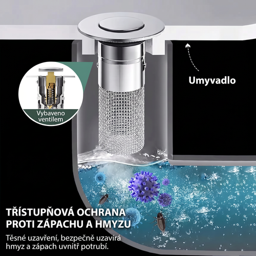 👑 Poslední den akce: 49% sleva 👑 Vyskakovací odtokový filtr pro dřez -- 🛀 Odstraňuje zápach a zabraňuje ucpání