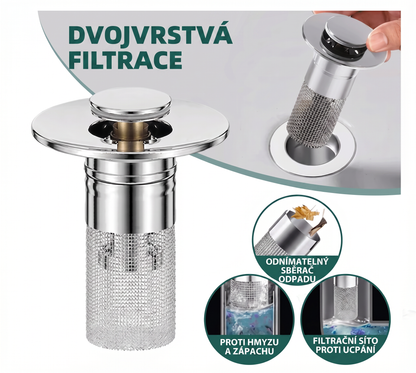 👑 Poslední den akce: 49% sleva 👑 Vyskakovací odtokový filtr pro dřez -- 🛀 Odstraňuje zápach a zabraňuje ucpání