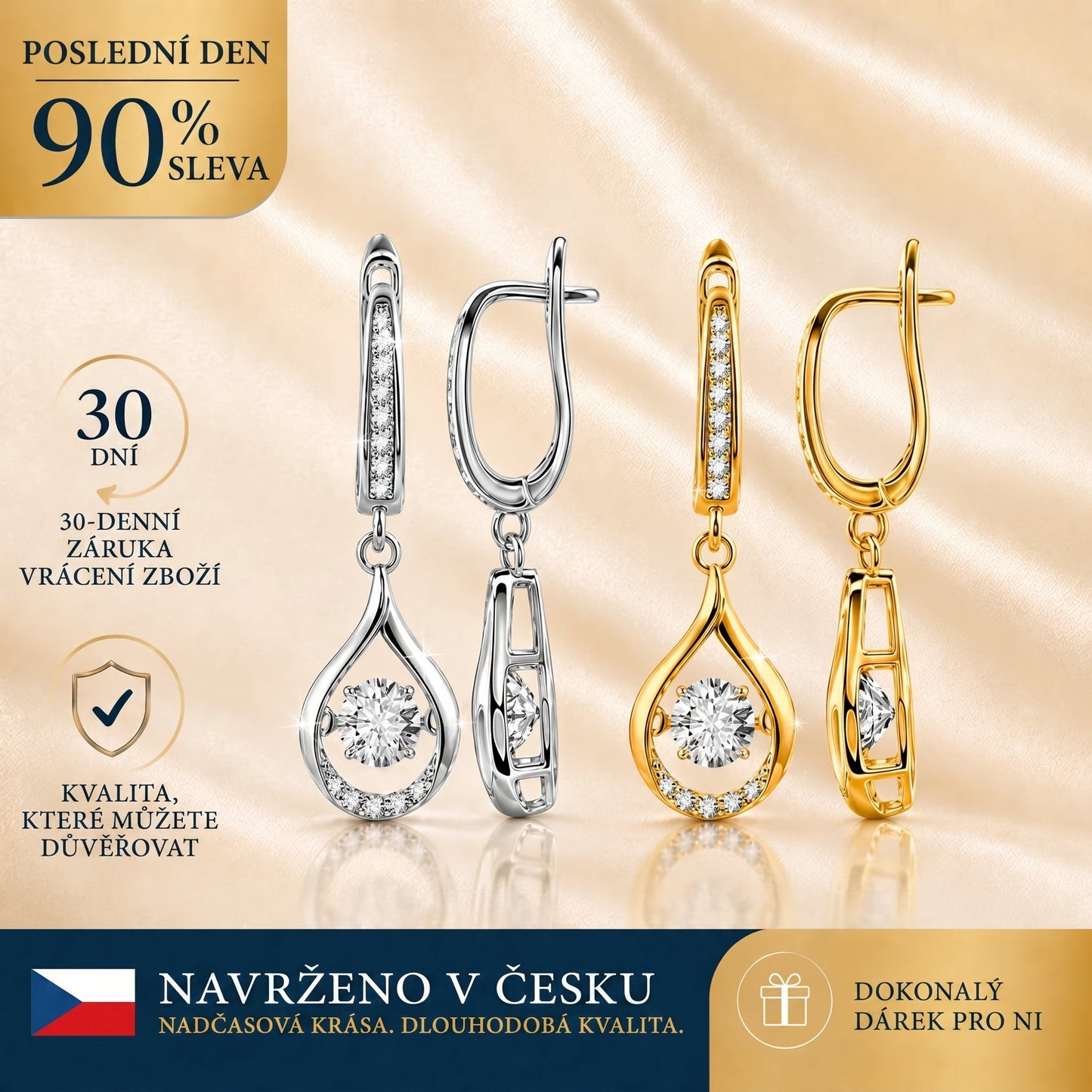 🌈🌈 DNES SLEVA 90 %✨: 1karátové „tančící“ náušnice z moissanitu – čistý komfort a třpyt stříbra S925, který si zasloužíte 💎