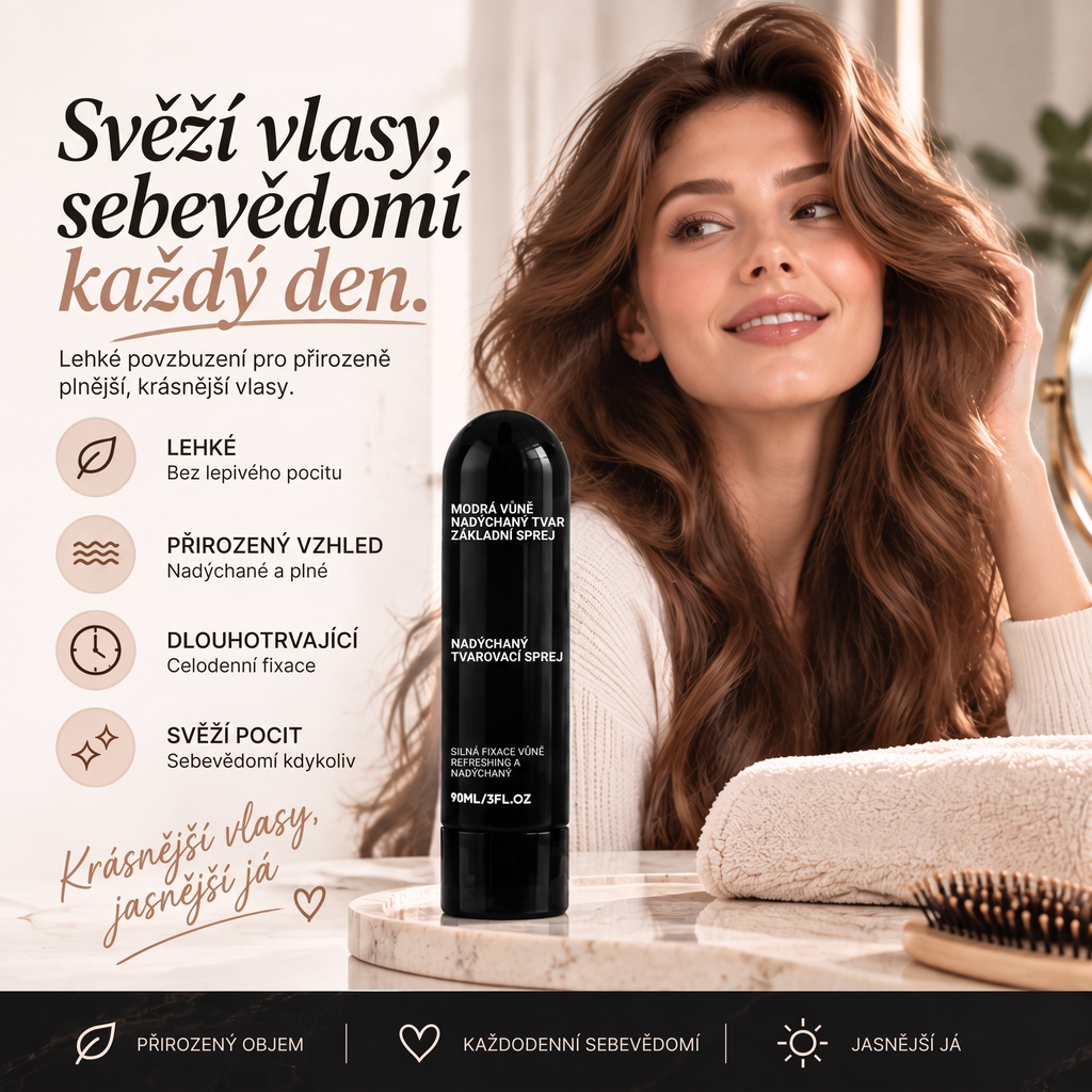 Vitalisys® Spray modelujący zwiększający objętość włosów Fluffy Hair – Lekki spray zwiększający objętość u nasady i zapewniający naturalny ruch o brzoskwiniowym zapachu 💖
