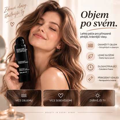Vitalisys® Tvarovací sprej pro objem vlasů Fluffy Hair – Lehký sprej pro objem od kořínků a přirozený pohyb s broskvovou vůní 💖