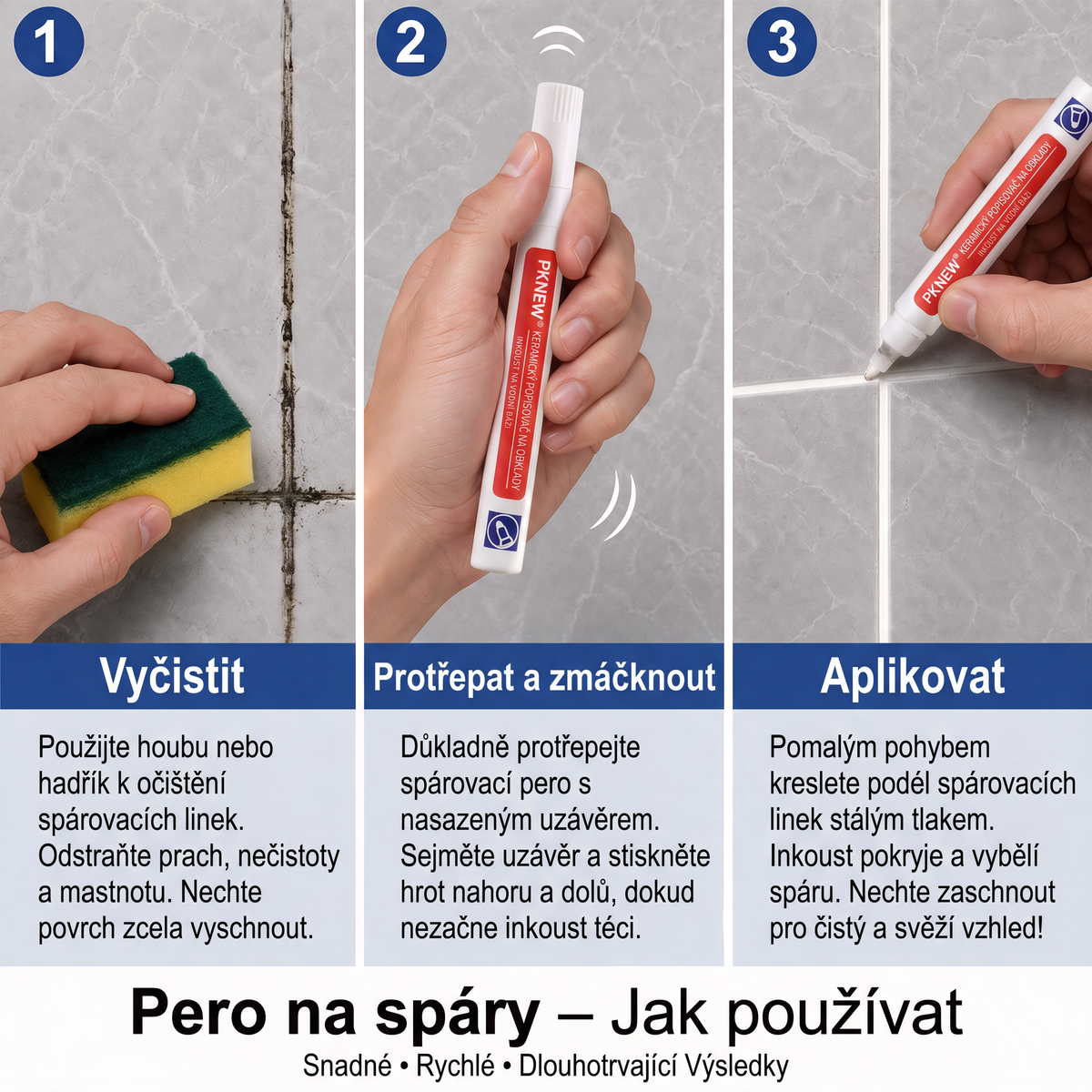 🔥🔥 PKNEW® Protiplísňový a voděodolný fix / štěteček na spáry keramických dlaždic! 🖌️