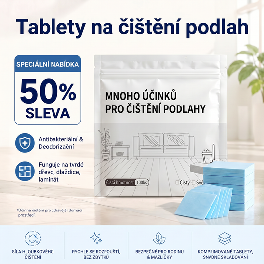 PKNEW® Čisticí tablety na podlahy – Univerzální čistič pro dřevěné, laminátové a dlaždicové povrchy i stěny obytných vozů, antibakteriální a deodorační péče 🌷