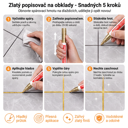 🔥🔥 PKNEW® Protiplísňový a voděodolný fix / štěteček na spáry keramických dlaždic! 🖌️