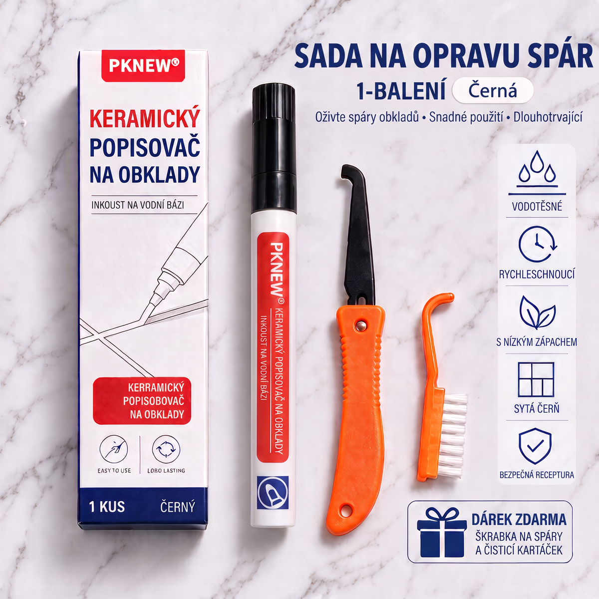 🔥🔥 PKNEW® Przeciwgrzybiczny i wodoodporny pisak / pędzelek do fug ceramicznych! 🖌️