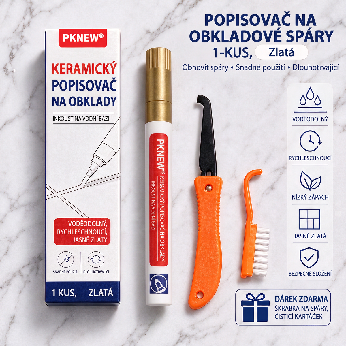 🔥🔥 PKNEW® Protiplísňový a voděodolný fix / štěteček na spáry keramických dlaždic! 🖌️