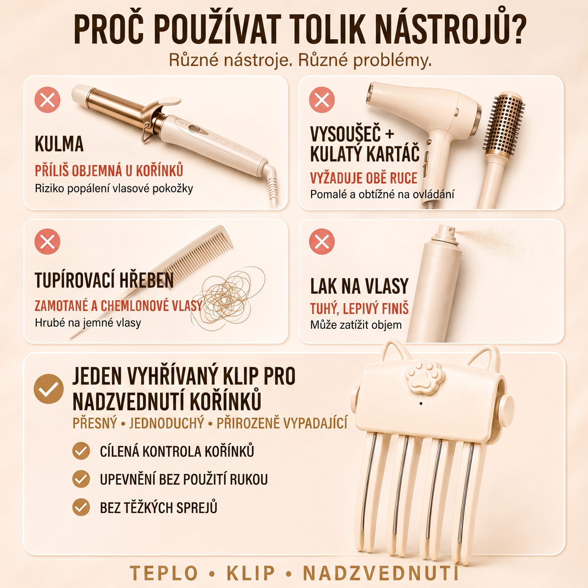💎💎 Ponad 48 tys. sprzedanych sztuk 💇 Bezprzewodowa podgrzewana klamra do zwiększania objętości u nasady, przenośne narzędzie do stylizacji w podróży dla włosów cienkich i oklapniętych