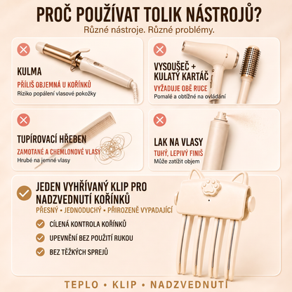 Přes 48 tis. prodaných kusů 💇 Bezdrátový vyhřívaný skřipec pro zvětšení objemu u kořínků, přenosný stylingový nástroj na cesty pro jemné a zplihlé vlasy 💧