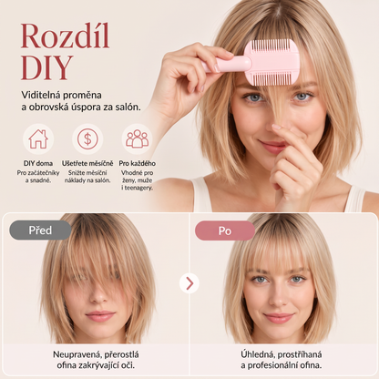 🍭Vyhněte se kadeřnickým úpravám✂️ 4stupňový hřeben pro zastřihování a ředění vlasů – snadná ofina, tvarování a úprava vlasů doma