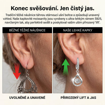 🌈🌈 DNES SLEVA 90 %✨: 1karátové „tančící“ náušnice z moissanitu – čistý komfort a třpyt stříbra S925, který si zasloužíte 💎