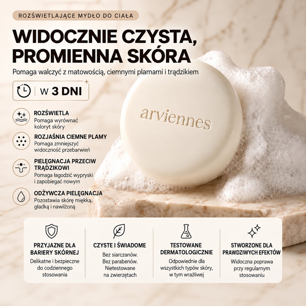 PL🥭Mydło z niacynamidem rozjaśniające skórę – na ostudę, ciemne plamy i piegi