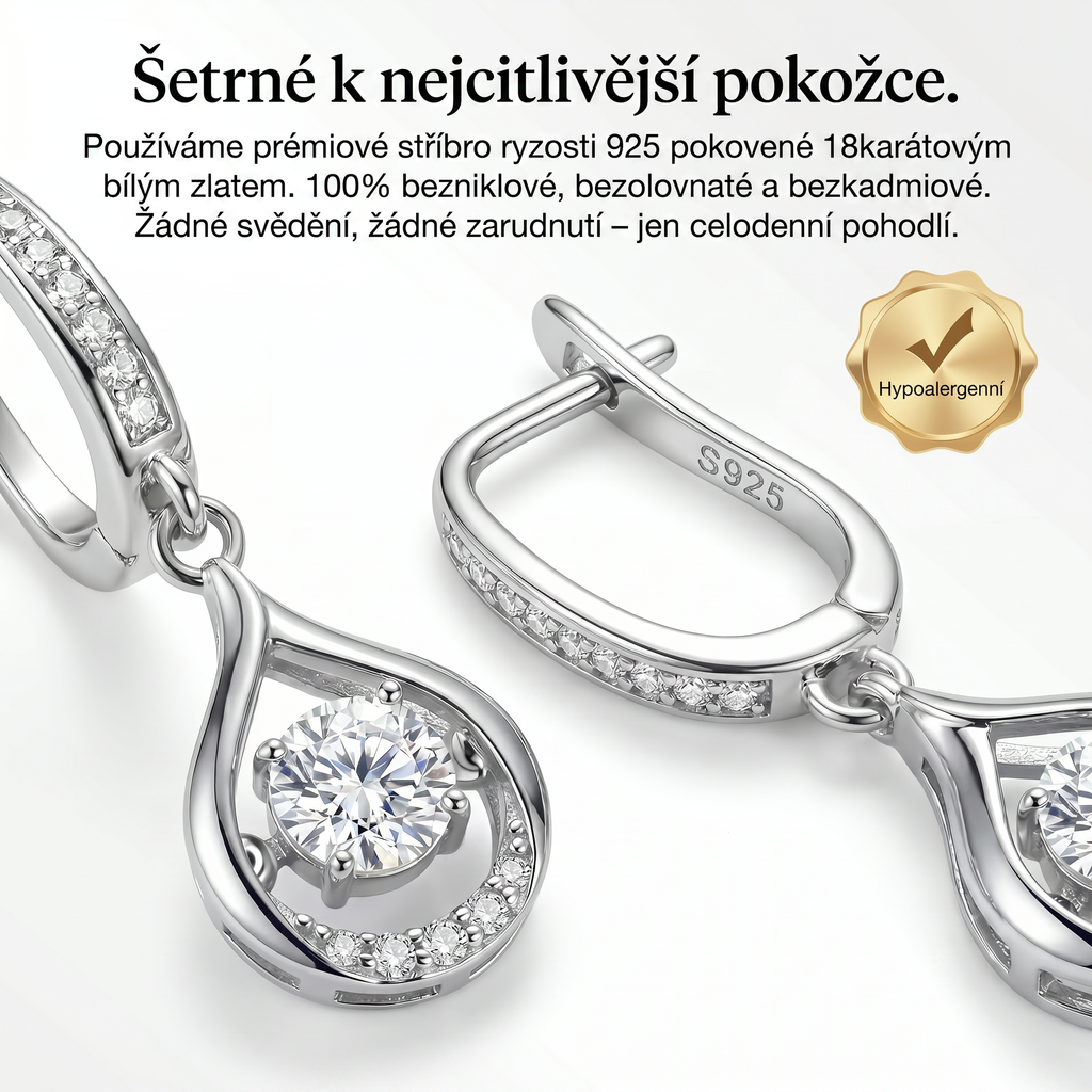 🌈🌈 DZISIAJ 90% RABATU ✨: 1-karatowe „tańczące” kolczyki z moissanitem – czysty komfort i blask srebra S925, na który zasługujesz 💎