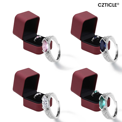 Diamantový prsten s moissanitem a magnetickou strukturou CZTICLE®