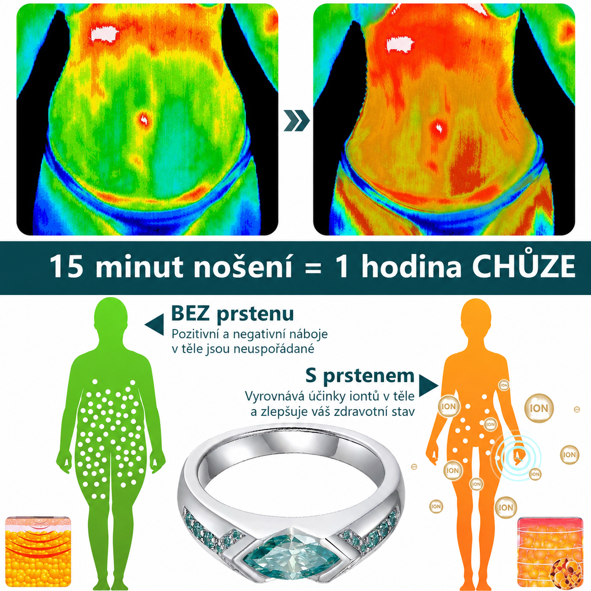 Diamantový prsten s moissanitem a magnetickou strukturou CZTICLE®