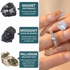 Diamentowy pierścionek z moissanitem i strukturą magnetyczną CZTICLE®