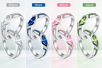 Diamentowy pierścionek z moissanitem i strukturą magnetyczną CZTICLE®